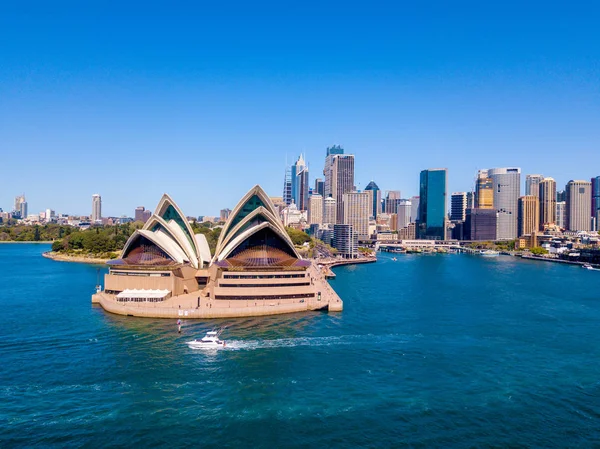 Vacker Utsikt Över Stadsdelen Sydney Harbour Med Harbour Bridge Botaniska — Stockfoto