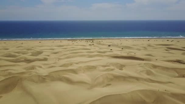 グラン カナリア島空撮マスパロマス砂丘の上からの眺め スペイン — ストック動画