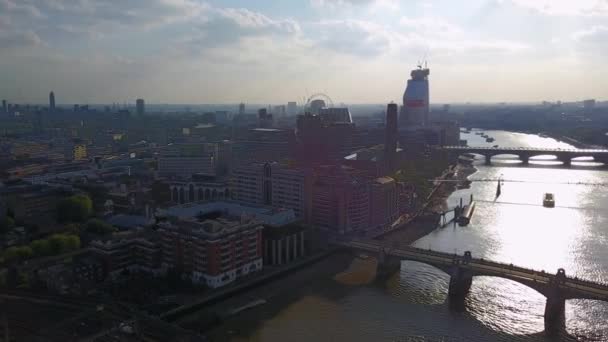 Increíble Vista Aérea Ciudad Londres Desde Arriba Durante Atardecer Edificios — Vídeos de Stock