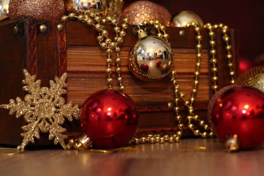 Güzel Noel arka plan oyuncaklar ve dekorasyon