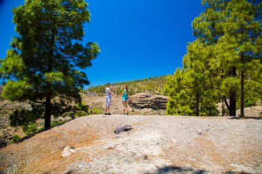 Ulusal parkta kenar üzerinde duran Çift 