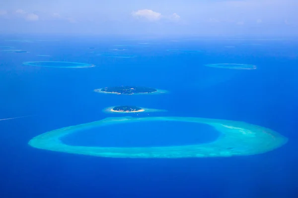 Increíble Vista Aérea Las Islas Atolón Desde Arriba Cerca Mauricio —  Fotos de Stock