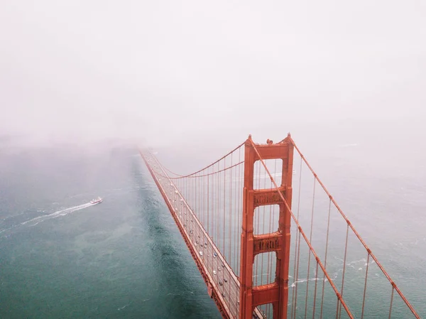 Великолепная Воздушная Сцена Моста Золотые Ворота Сан Франциско Сверху Над — стоковое фото