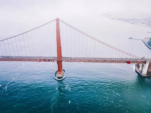 Superbe Scène Aérienne Pont Golden Gate San Francisco Haut Sur — Photo
