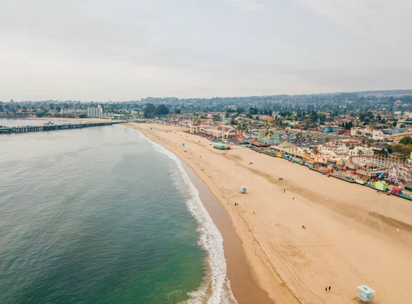 Fantastiska Flygfoto Nöjesparken Den Staden Santa Cruz Kalifornien Med Längsta — Stockfoto