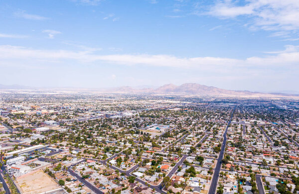 Las Vegas, Nevada, USA - March 13, 2017: Aerial view of Las Vegas