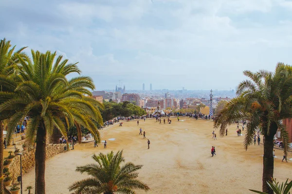 Célèbre Parc Guell Juin 2010 Barcelone Espagne Célèbre Parc Conçu — Photo