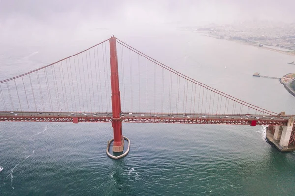 Superbe Scène Aérienne Pont Golden Gate San Francisco Haut Sur — Photo