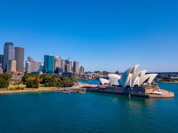 Incroyable Vue Aérienne Ville Sydney Haut Avec Pont Harbour Opéra — Photo