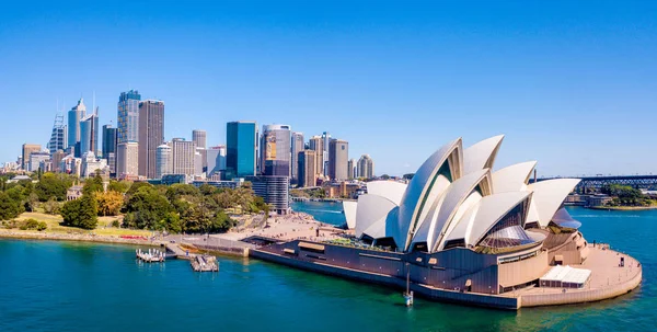 Amazing Aerial Footage View Sydney City Harbour Bridge Opera House — Stock Photo, Image