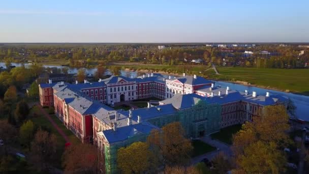 Bela Vista Aérea Llu Castelo Jelgava Cima — Vídeo de Stock