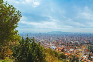 İspanya 'daki Barselona şehrinin havadan görünüşü. 