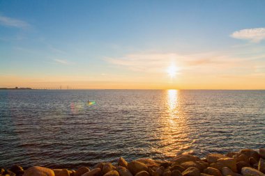Oresunds Köprüsü'nde Günbatımı 