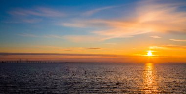 Oresunds Köprüsü'nde Günbatımı 