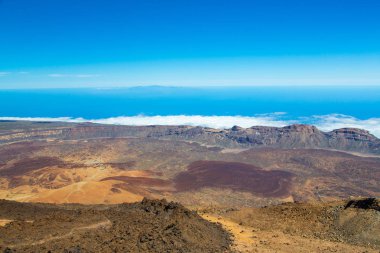 Teide yanardağı üstten bir görünüm
