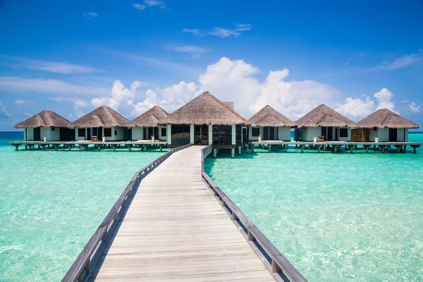 Остров Океане Заморские Виллы Вид Водные Виллы Мальдивах — стоковое фото