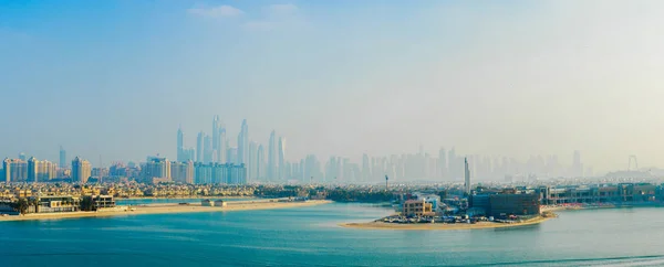 Increíble Panorama Largo Ciudad Dubai — Foto de Stock