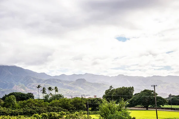 Hermosa Vista Las Montañas Naturaleza Isla Kauai Hawai Con Selvas —  Fotos de Stock