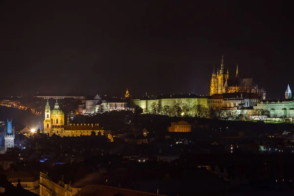 View Charles Bridge Castle Prague Evening — Stock Photo, Image