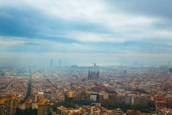 Légi Kilátás Barcelona Város Spanyolországban — Stock Fotó