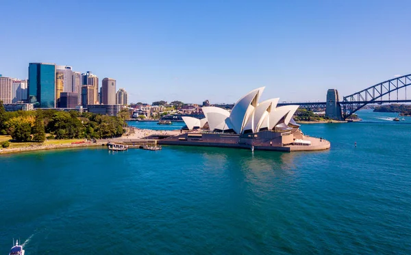 Imagens Aéreas Incríveis Vista Cidade Sydney Cima Com Ponte Harbour — Fotografia de Stock