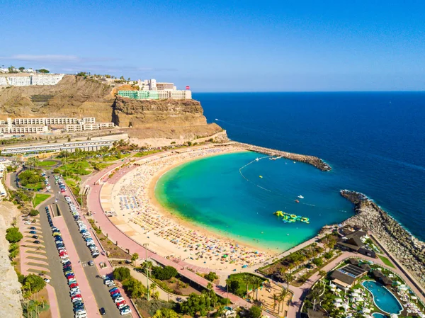 Hermosa Vista Aérea Bahía Playa Amadores Con Otros Acantilados Orilla —  Fotos de Stock