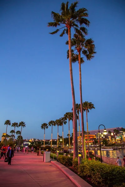 Şehirde Yürümek Akşam Sokakta Orlando Universal Studios — Stok fotoğraf