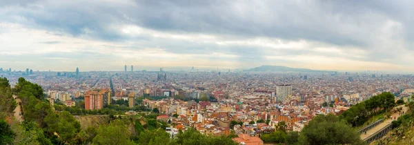 Panorama Vue Aérienne Barcelone Depuis Colline Espagne — Photo