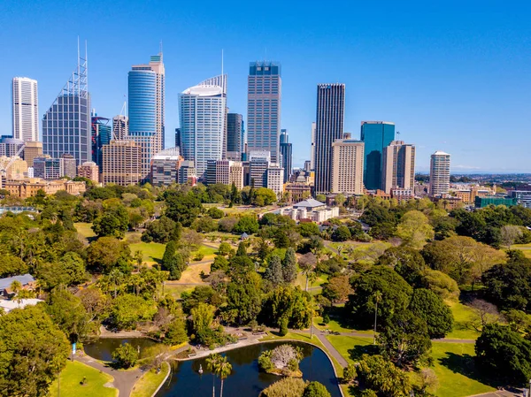 Aerial View Sydney Harbour City Skyline Botanic Garden Park Course — Stock Photo, Image