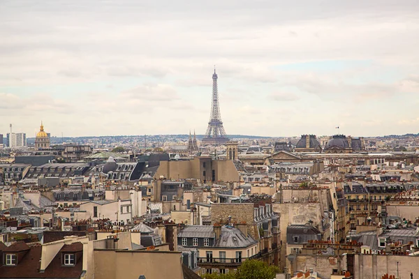 Vista Aérea París Desde Arriba Con Una Torre Eiffel Centro — Foto de Stock