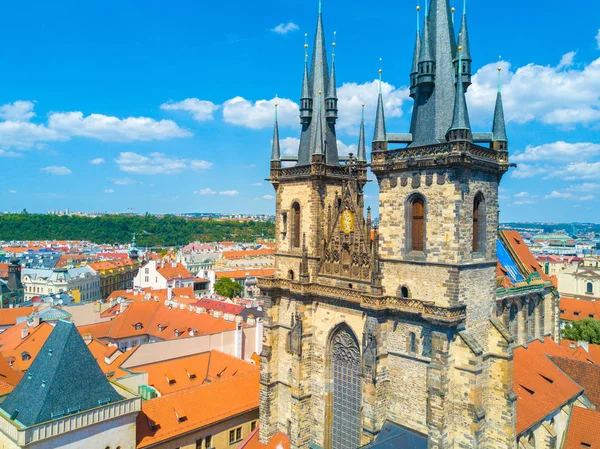 Belle Vue Aérienne Panoramique Ville Prague Haut Avec Vieille Ville — Photo