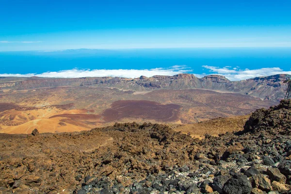 Teide yanardağı üstten bir görünüm