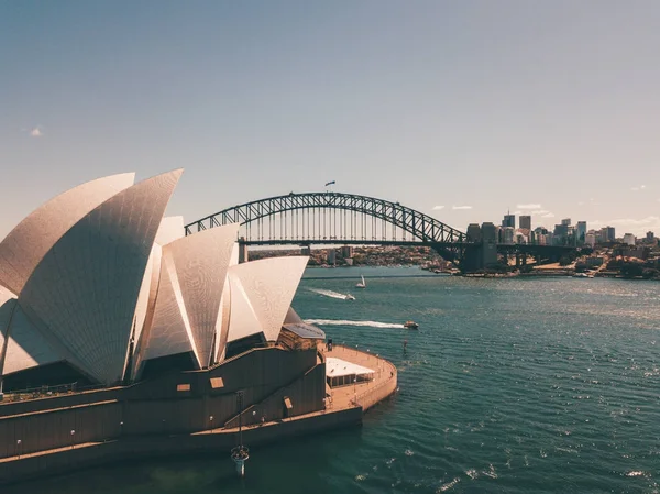 Incroyable Vue Aérienne Ville Sydney Haut Avec Pont Harbour Opéra — Photo