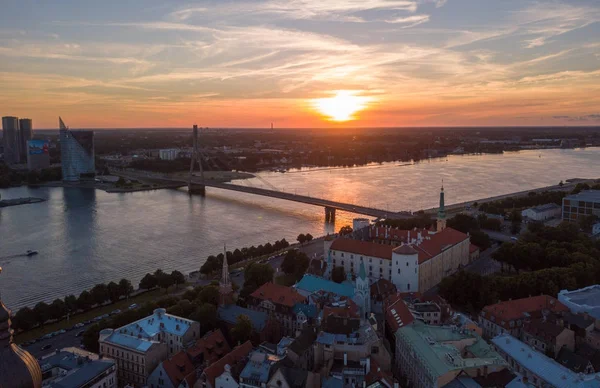 Riga Gamla stan panoramautsikt — Stockfoto