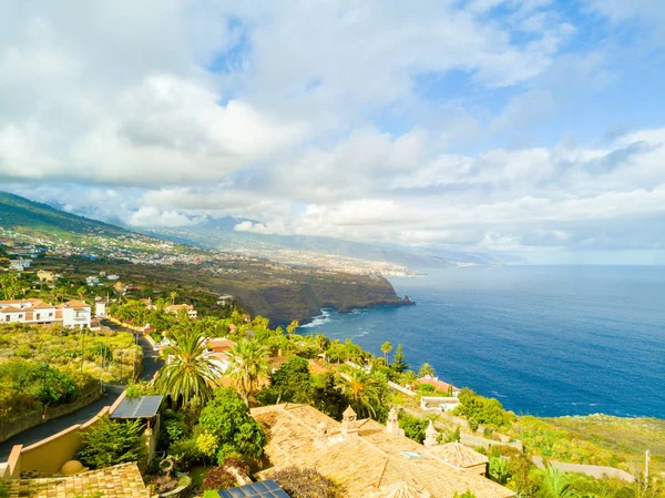 Bela Vista Aérea Ilha Tenerife Costa Norte Cima Oceano Pelas — Fotografia de Stock