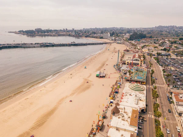 Fantastiska Flygfoto Nöjesparken Den Staden Santa Cruz Kalifornien Med Längsta — Stockfoto