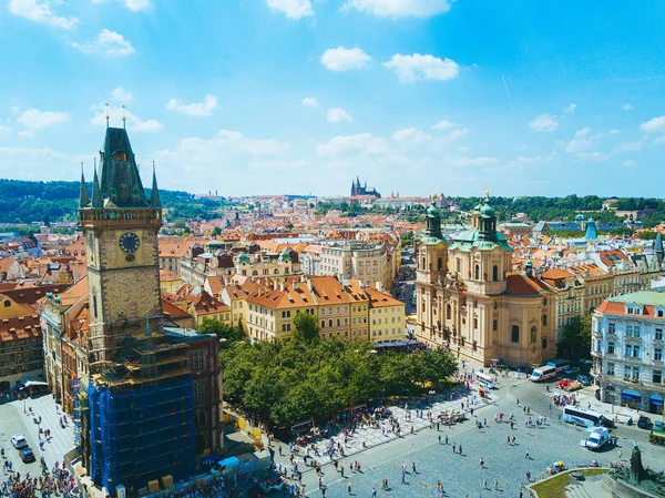 Belle Vue Aérienne Panoramique Ville Prague Haut Avec Vieille Ville — Photo