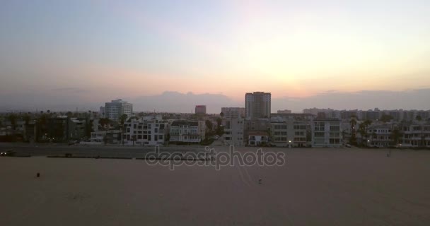 Panoramisch Luchtfoto Van Het Los Angeles Venetië Strand Van Bovenaf — Stockvideo