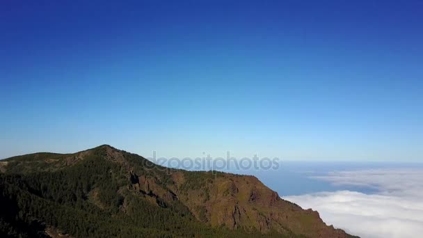 美丽的空中鸟瞰的性质在西班牙的特内里费岛 云观山 — 图库视频影像