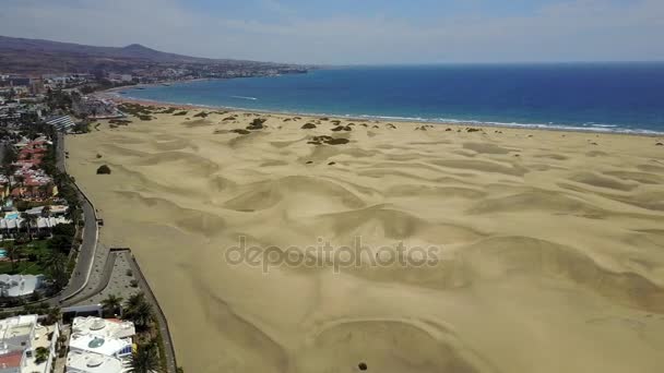 Gran Canaria Vista Aérea Las Dunas Maspalomas Vista Desde Arriba — Vídeo de stock