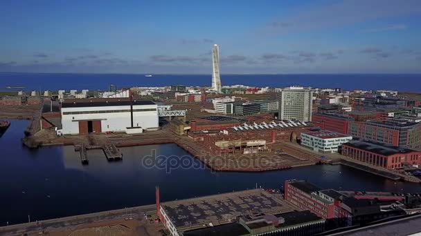 Bella Vista Aerea Malmo Svezia Dall Alto Incredibile Vista Skyline — Video Stock