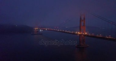 Golden Gate Köprüsü San Francisco, California Hava panoramik gece görünümü