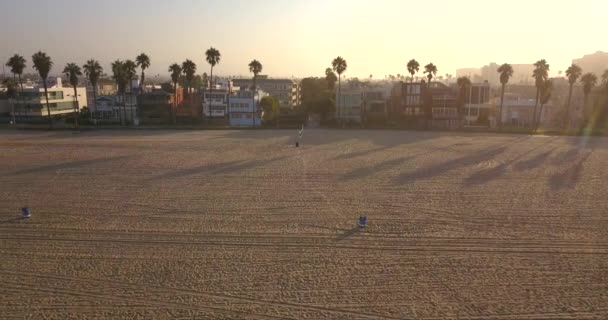 Beautiful Sunrise Aerial View Los Angeles Venice Beach — Stock Video