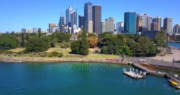 Vista Porto Sydney Com Alguns Ferries Passando Pela Sydney Opera — Vídeo de Stock