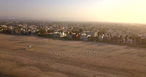 Sunrise Légi Felvétel Los Angeles Tengerpart Felülről Alatt Napkelte — Stock videók