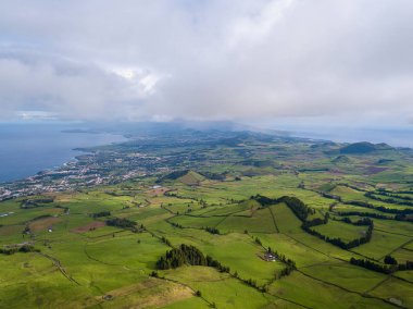 Sao Miguel Island, Azores, Portekiz Hava panoramik manzaralı