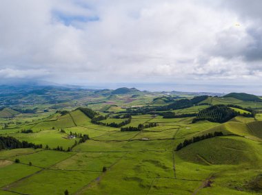 Sao Miguel Island, Azores, Portekiz Hava panoramik manzaralı