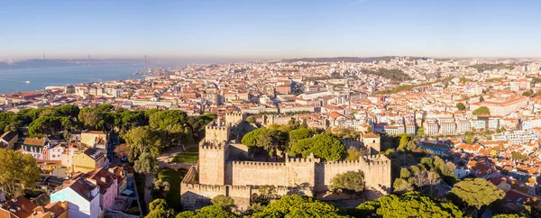 Vista Aerea Panoramica Sulla Città Vecchia Lisbona Portogallo Incredibile Scena — Foto Stock