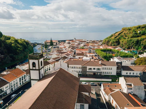 Luftaufnahme Der Stadt Mosterios Auf Der Insel Sao Miguel Den — Stockfoto