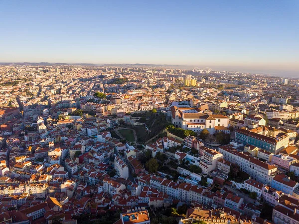 Luftaufnahme Aus Der Vogelperspektive Der Altstadt Von Lissabon Portugal — Stockfoto